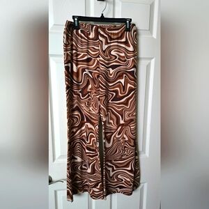 Chic Swirl Pattern Pants size XL, Pull On.